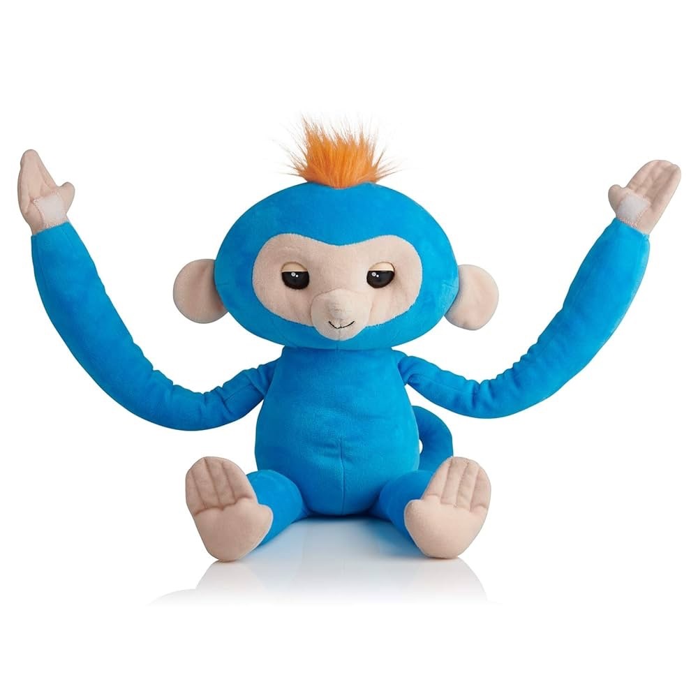 2018 WowWee Fingerlings Blue Boris HUGS Interactive Plush Monkey 18” EUC